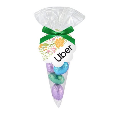 Spring Candy Cone Bag - Chocolate Foil Eggs