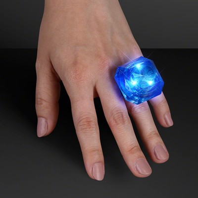 Huge Blue Gem Lighted Rings - BLANK