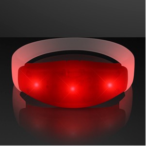 Red LED Steady Illumination Stretch Bracelet - BLANK