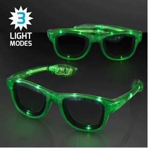 Cool Shades Green LED Sunglasses - BLANK