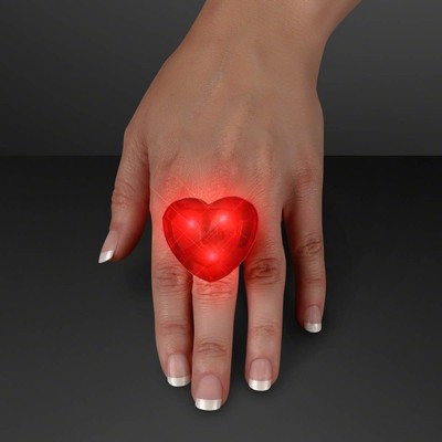 Huge Gem Flashing Heart Rings - BLANK