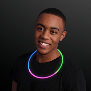 22" Tri Color Glow Necklaces, Blue/Pink/Green - BLANK