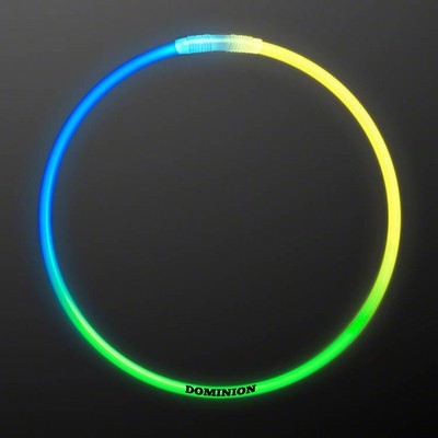 22" Tri Color Glow Necklaces, Blue/Green/Yellow - PRINTED